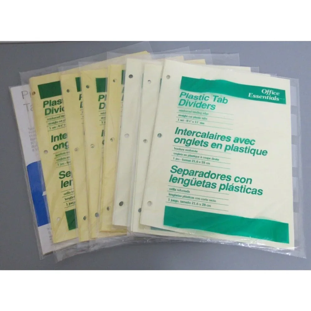 Office Essentials Plastic Tab Dividers 8.5